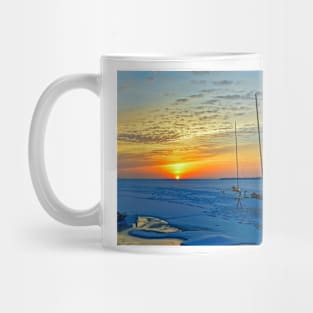 Iceboats at Dawn on Barnegat Bay, New Jersey. Mug